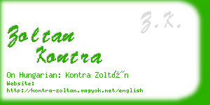 zoltan kontra business card